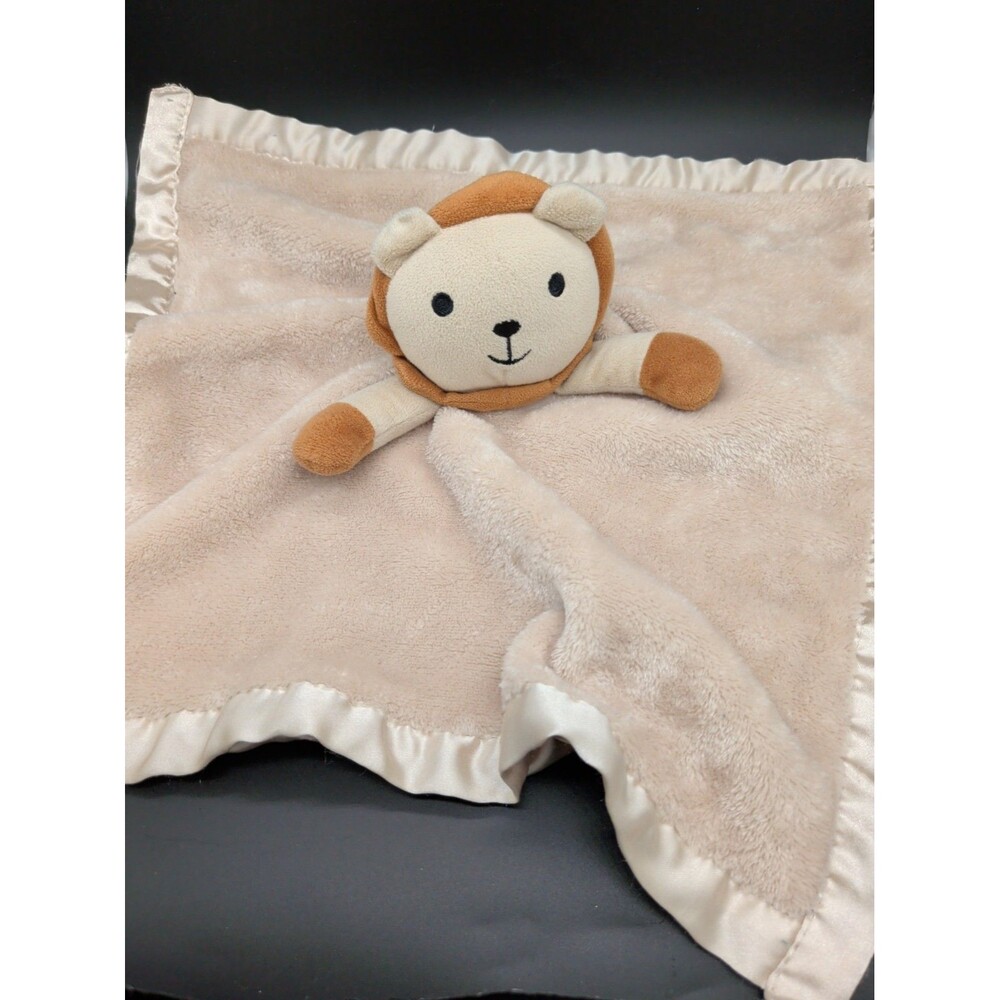 Lion Lovey By Pro Goleem Baby Security Blanket Satin Like Trim & Bottom 16"x16"